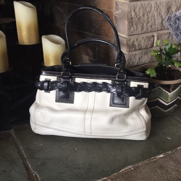 Black and white Coach Purse - Picture 2 of 6